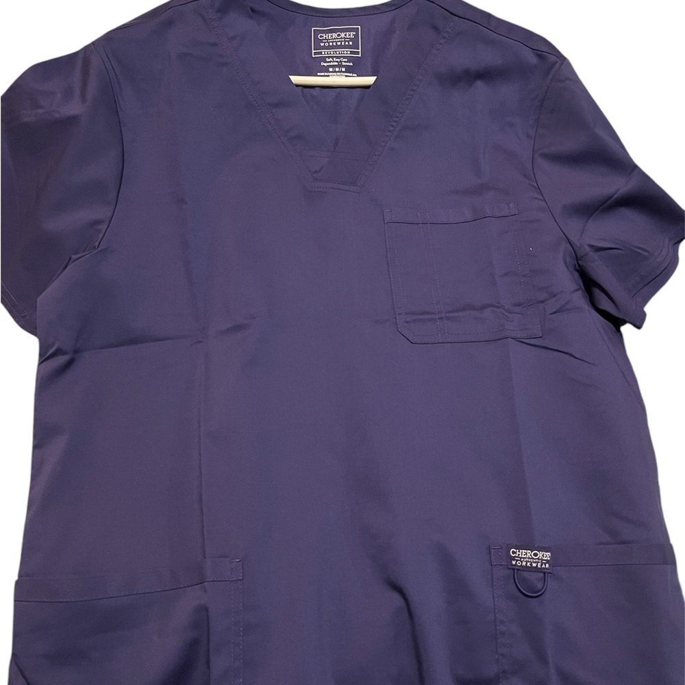 ((ITEM SOLD))‼️‼️Cherokee Men's Purple Scrub Shirt